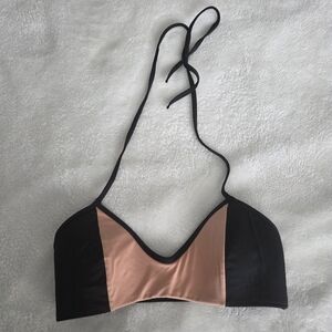 Onia Black and Peach Bikini Top